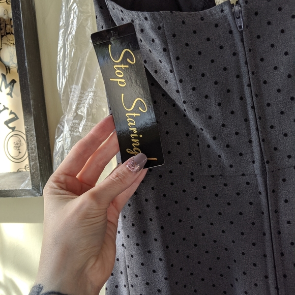 Stop Staring grey and black polka dot dress - Picture 5 of 7